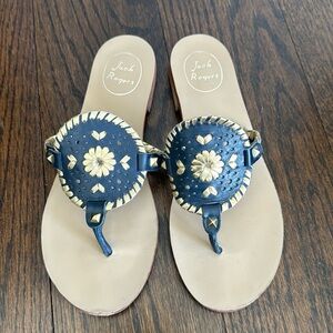 Blue and Gold Jack Rogers Sandals